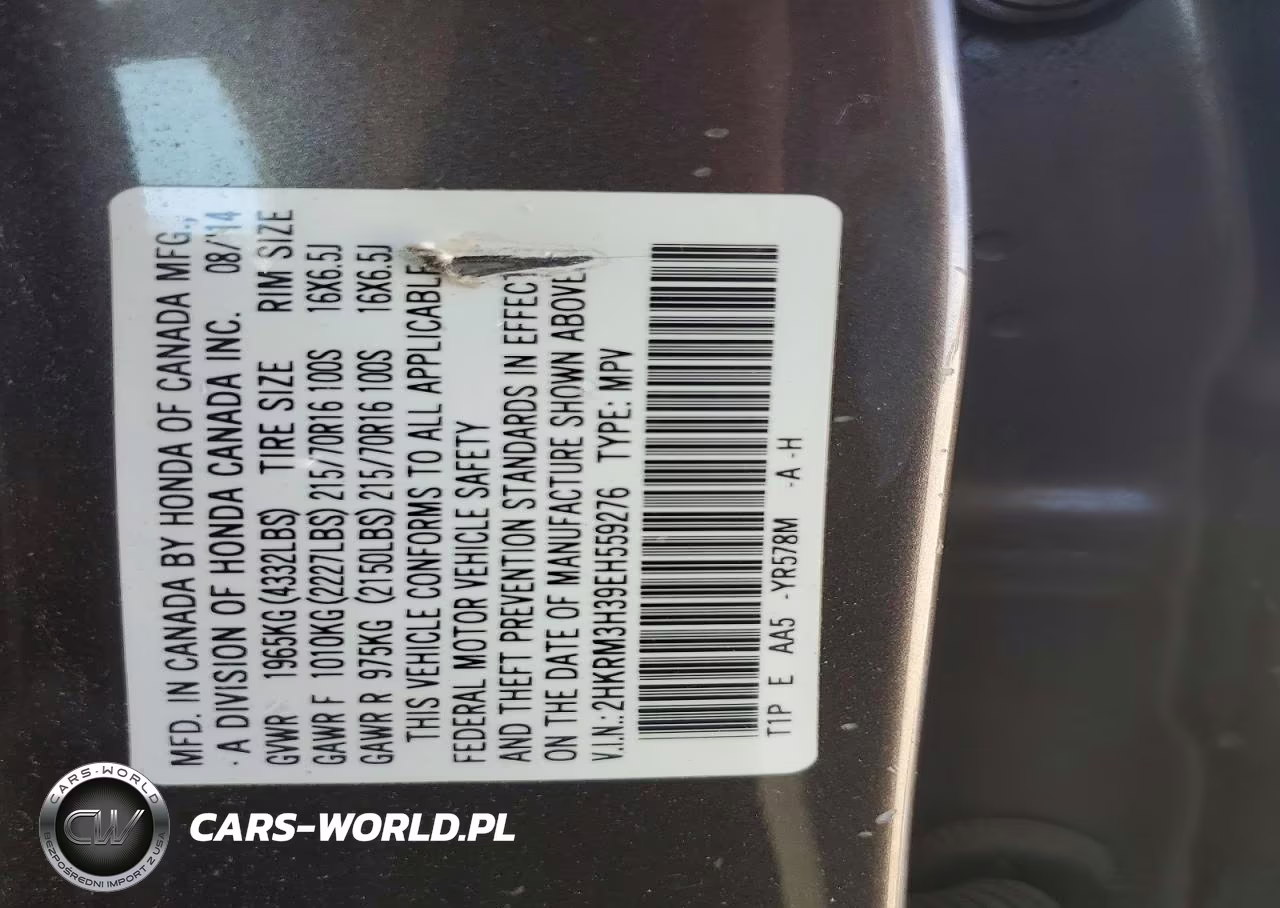 2014 Honda Cr-V Lx VIN:2HKRM3H39EH559276 - 12
