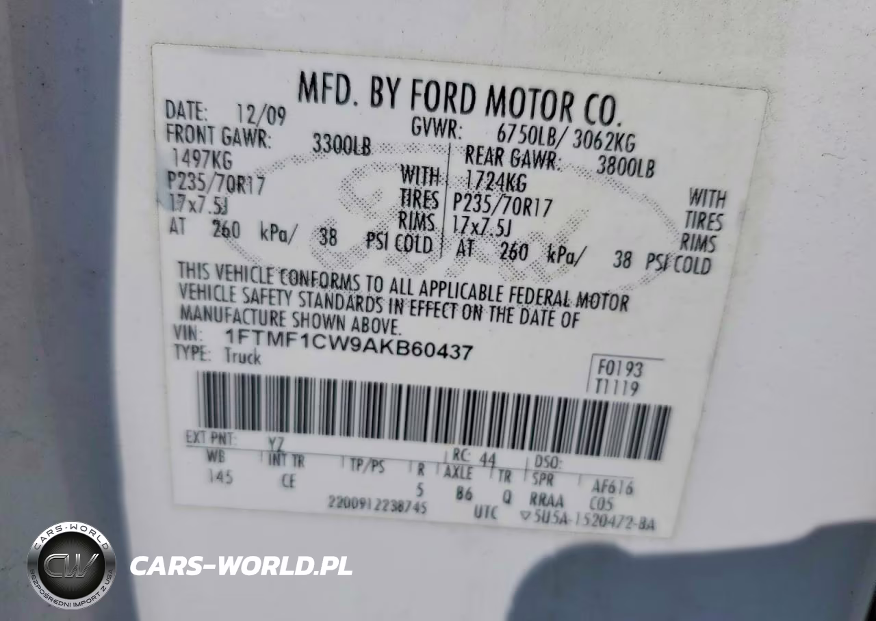 2010 Ford F150 VIN:1FTMF1CW9AKB60437 - 12