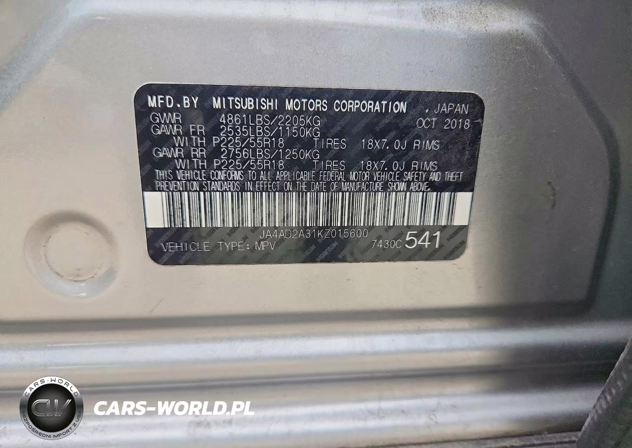 2019 Mitsubishi Outlander Es VIN:JA4AD2A31KZ015600 - 12