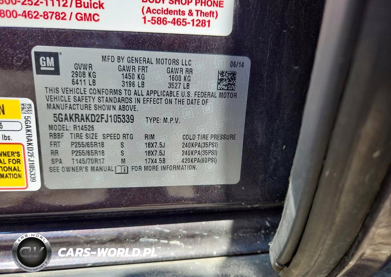 2015 Buick Enclave VIN:5GAKRAKD2FJ105339 - 13