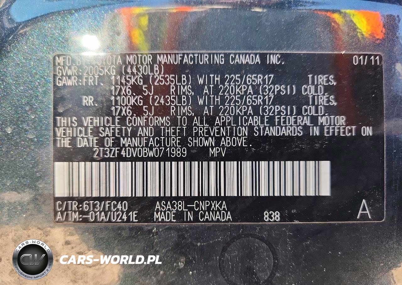 2011 Toyota Rav4 Base VIN:2T3ZF4DV0BW071989 - 13