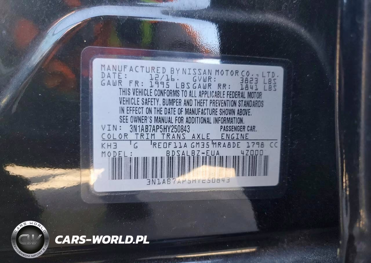 2017 Nissan Sentra S VIN:3N1AB7AP5HY250843 - 12