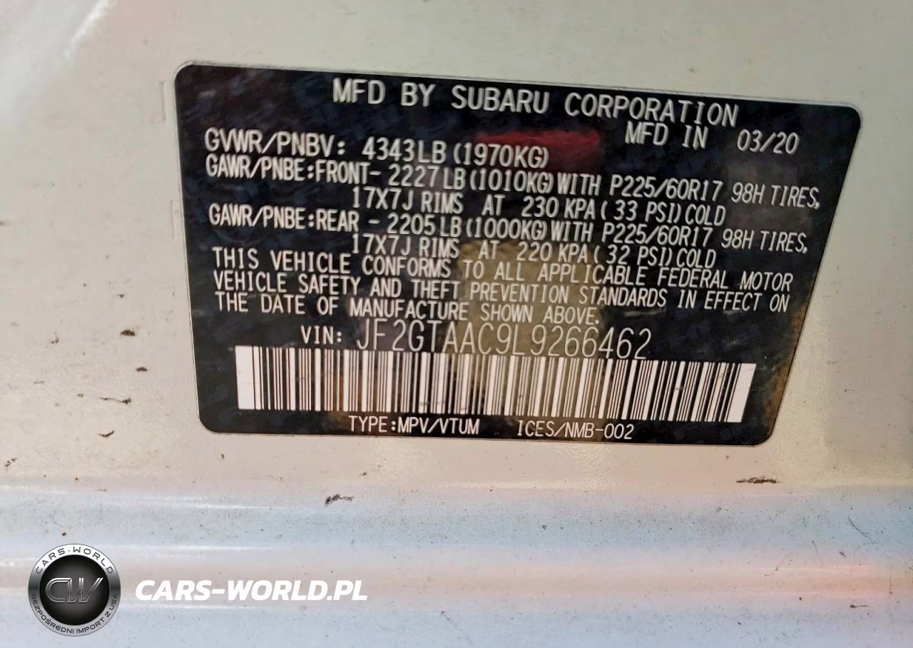 2020 Subaru Crosstrek Base VIN:JF2GTAAC9L9266462 - 12