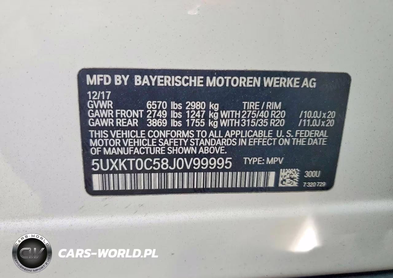 2018 BMW X5 Xdr40E VIN:5UXKT0C58J0V99995 - 12