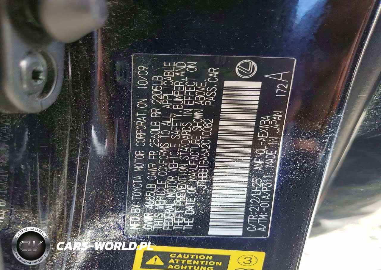 2010 Lexus Hs 250H VIN:JTHBB1BA6A2010082 - 12