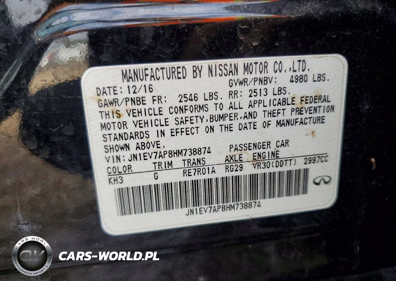 2017 Infiniti Q50 3.0T Premium VIN:JN1EV7AP8HM738874 - 13