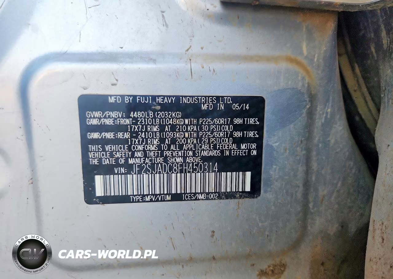 2015 Subaru Forester 2.5I Premium VIN:JF2SJADC8FH450314 - 13
