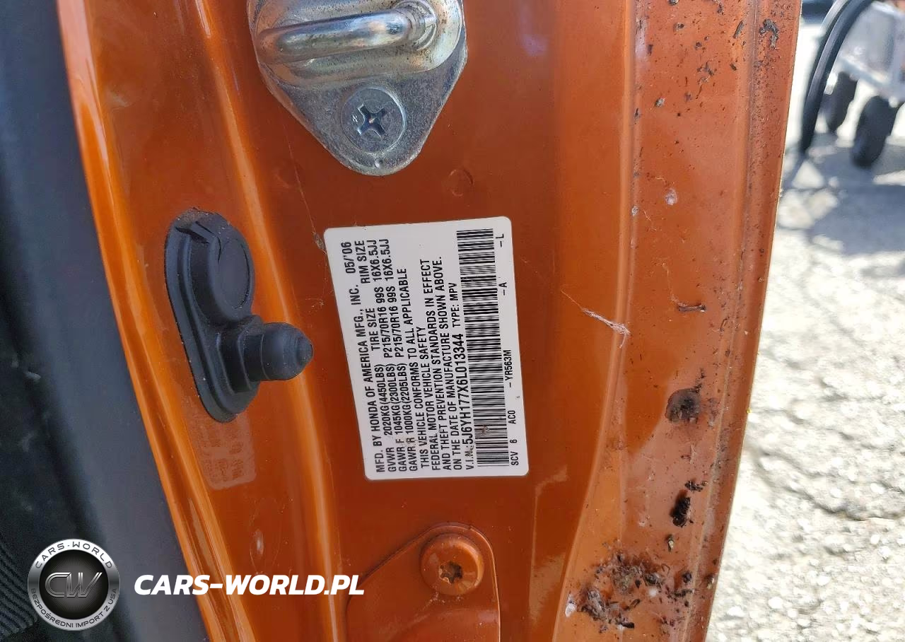 2006 Honda Element Ex VIN:5J6YH177X6L013344 - 12