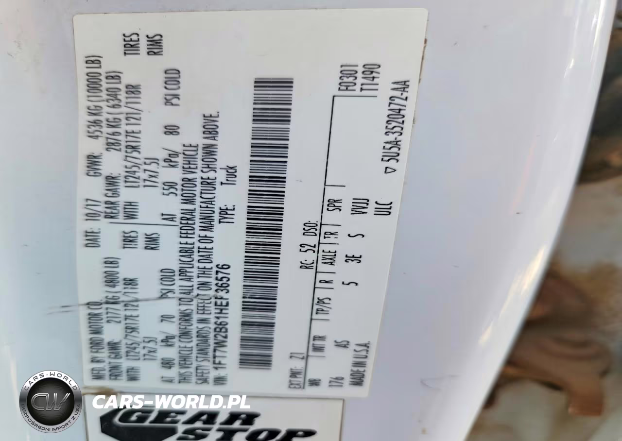 2017 Ford F250 Super Duty VIN:1FT7W2B61HEF36576 - 13