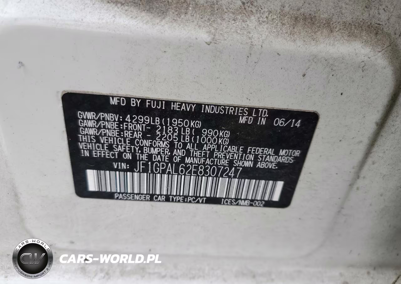 2014 Subaru Impreza Sport Premium VIN:JF1GPAL62E8307247 - 14