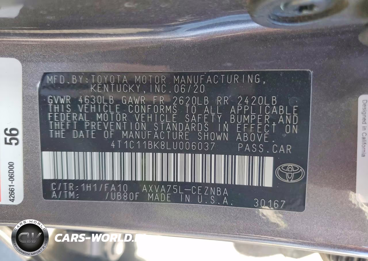 2020 Toyota Camry Le VIN:4T1C11BK8LU006037 - 13
