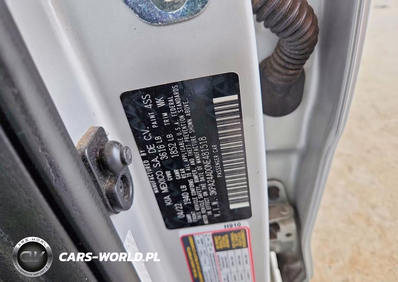 2022 Kia Rio S VIN:3KPA24AD0NE481518 - 12