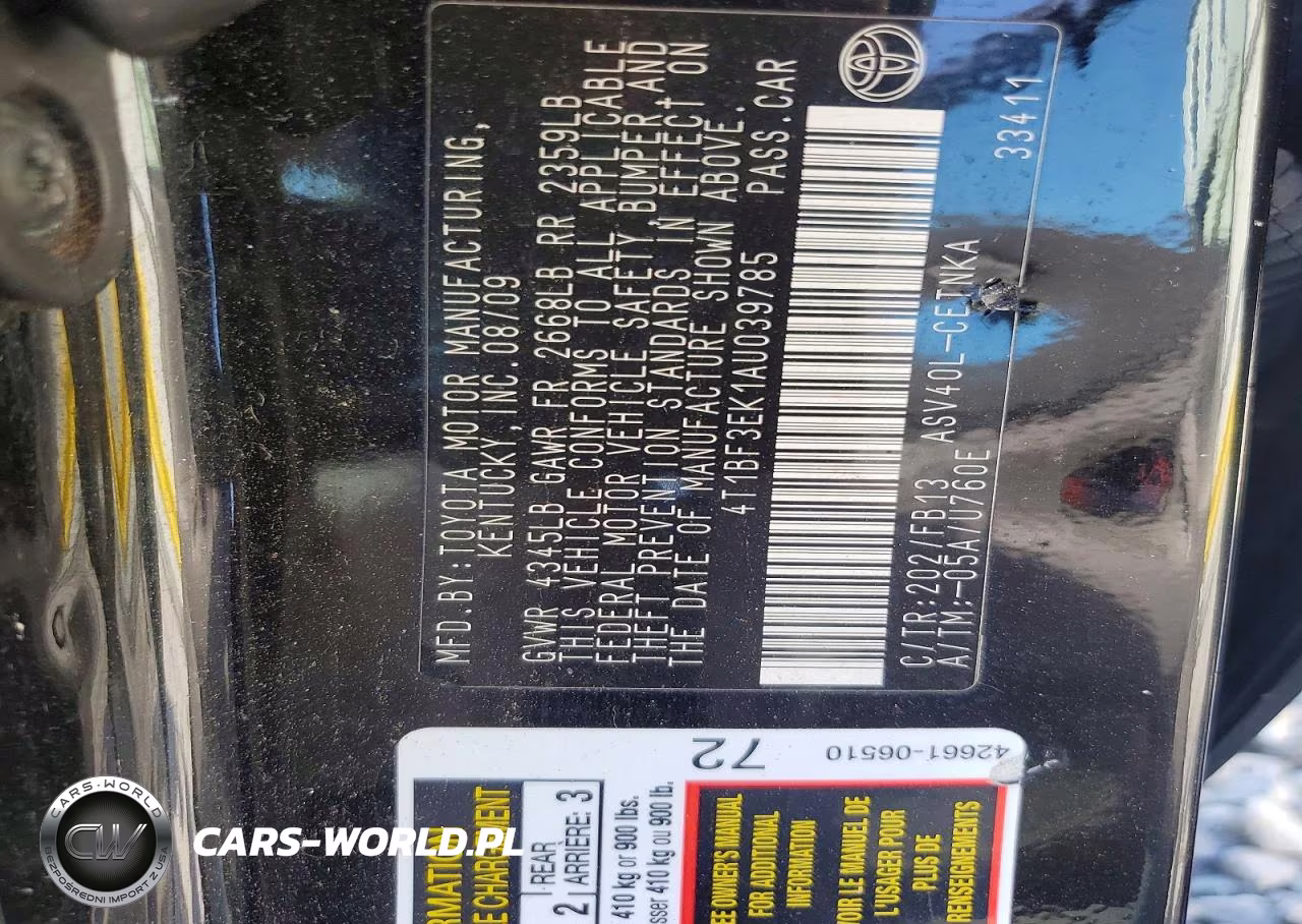 2010 Toyota Camry Le VIN:4T1BF3EK1AU039785 - 12