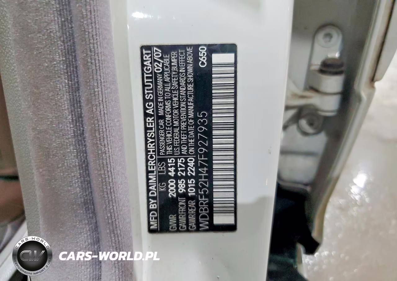 2007 Mercedes-Benz C 230 VIN:WDBRF52H47F927935 - 12