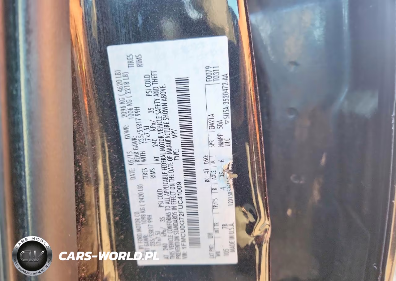 2015 Ford Escape Se VIN:1FMCU0G72FUC41009 - 13