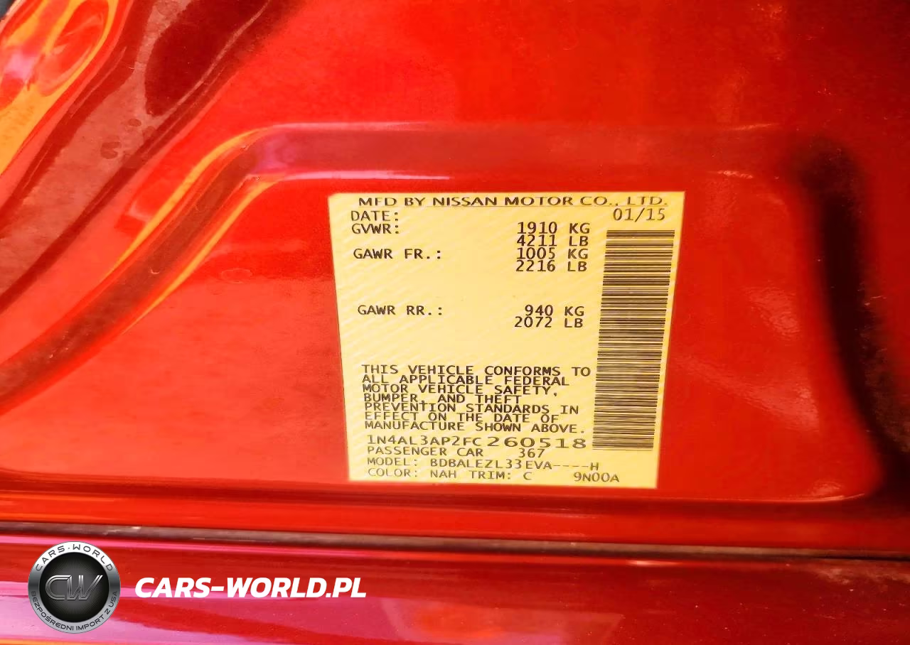 2015 Nissan Altima 2.5 S VIN:1N4AL3AP2FC260518 - 12