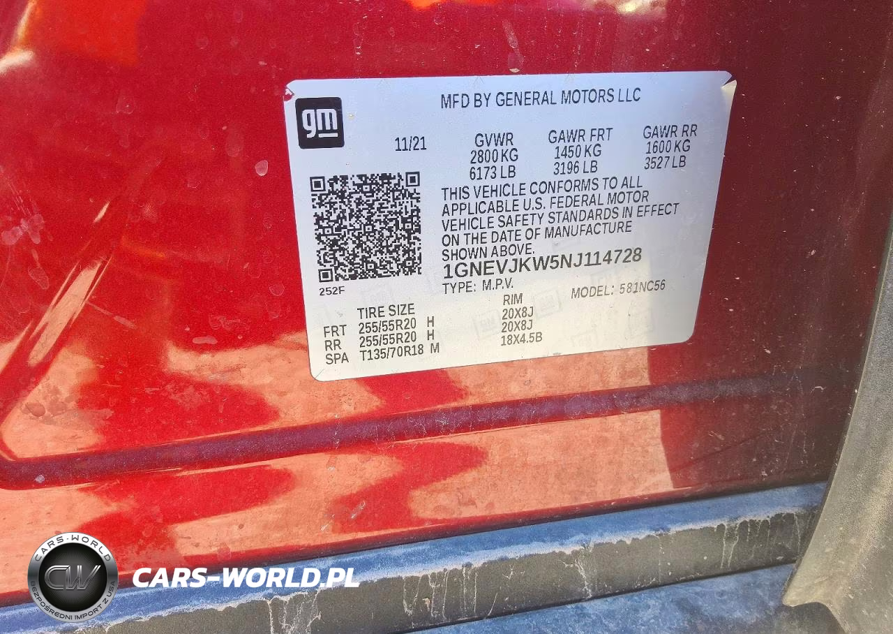 2022 Chevrolet Traverse Rs VIN:1GNEVJKW5NJ114728 - 13
