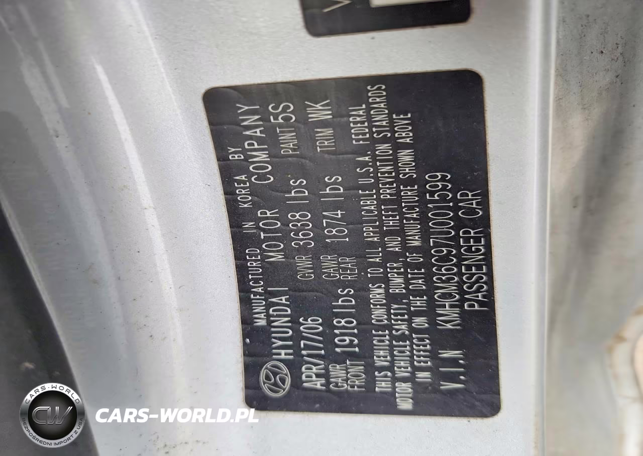 2007 Hyundai Accent Gs VIN:KMHCM36C97U001599 - 12