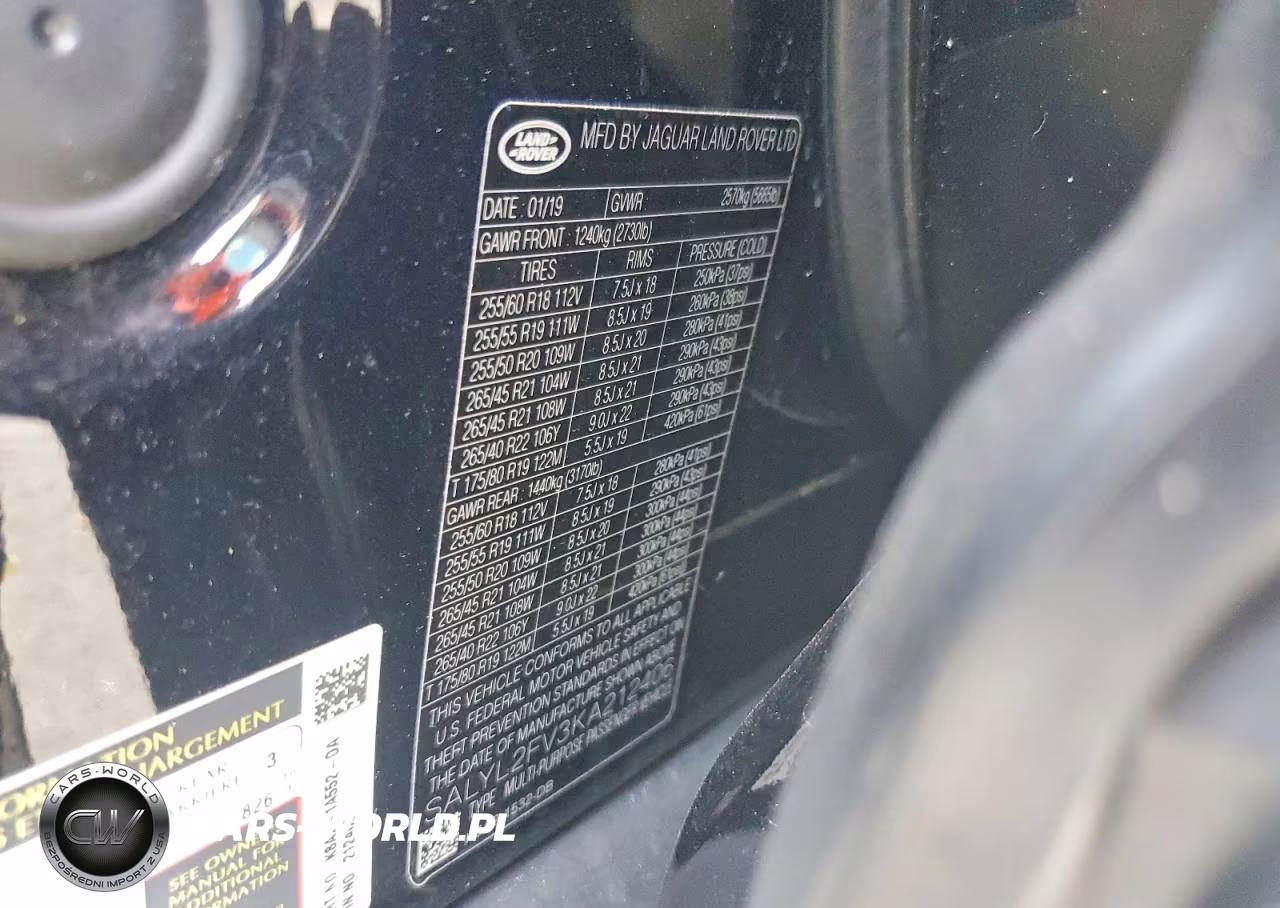 2019 Land Rover Range Rover S VIN:SALYL2FV3KA212406 - 24