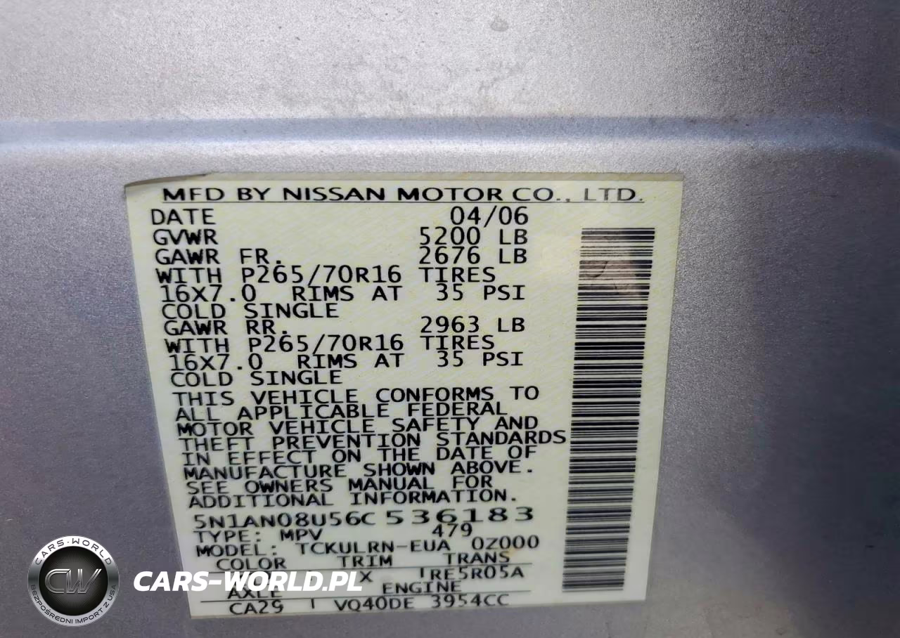 2006 Nissan Xterra X VIN:5N1AN08U56C536183 - 12