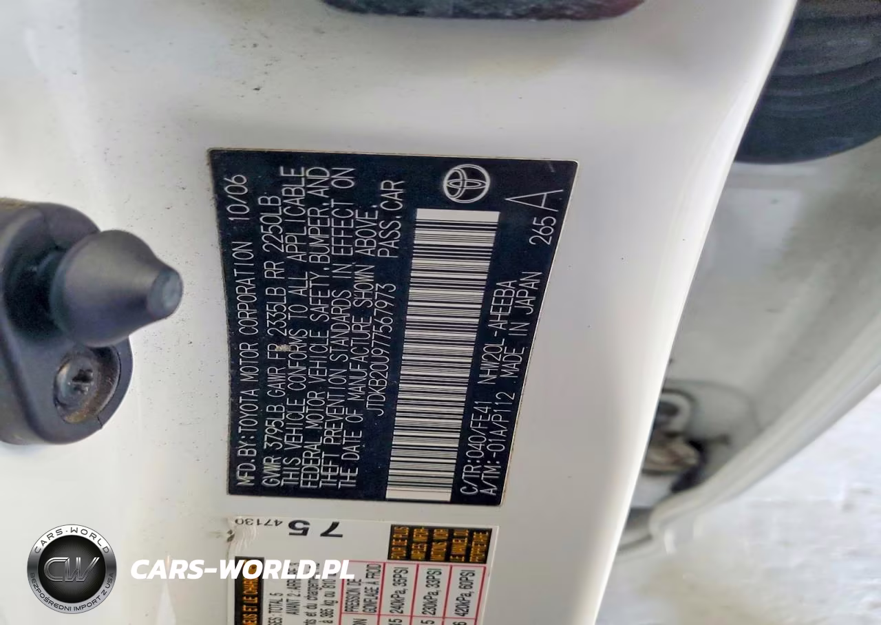 2007 Toyota Prius Base VIN:JTDKB20U977567973 - 12