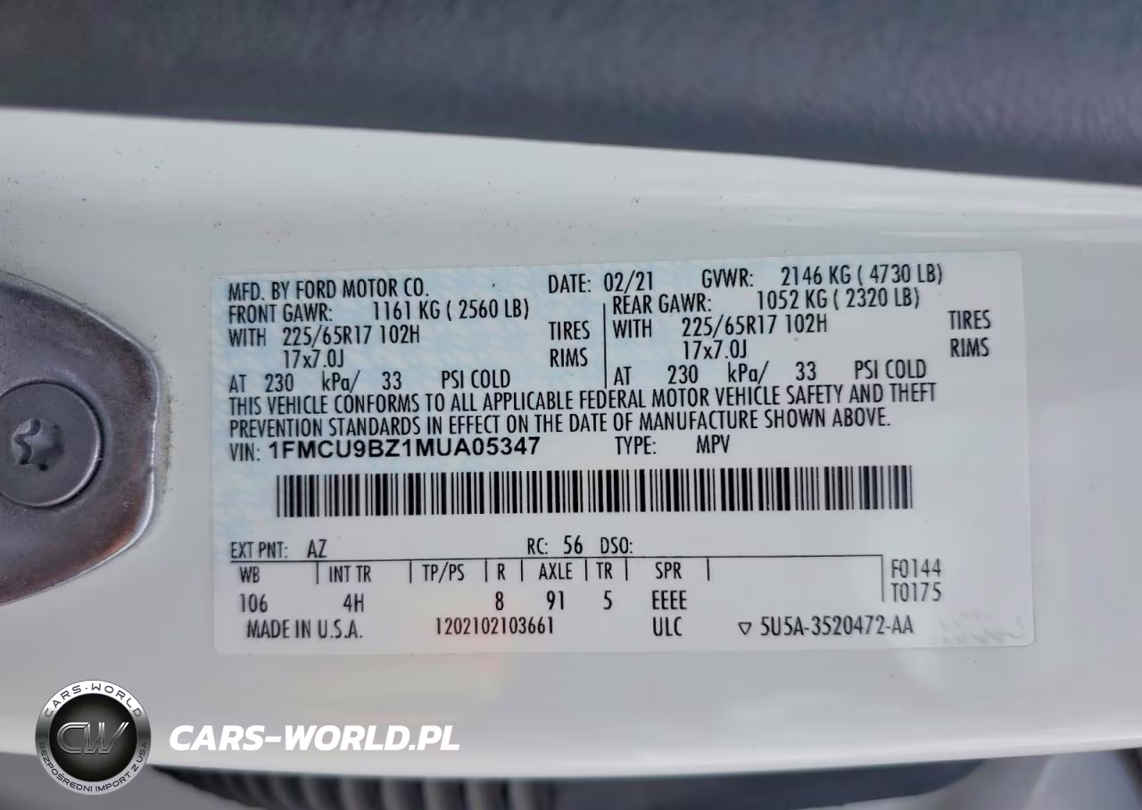 2021 Ford Escape Se VIN:1FMCU9BZ1MUA05347 - 13