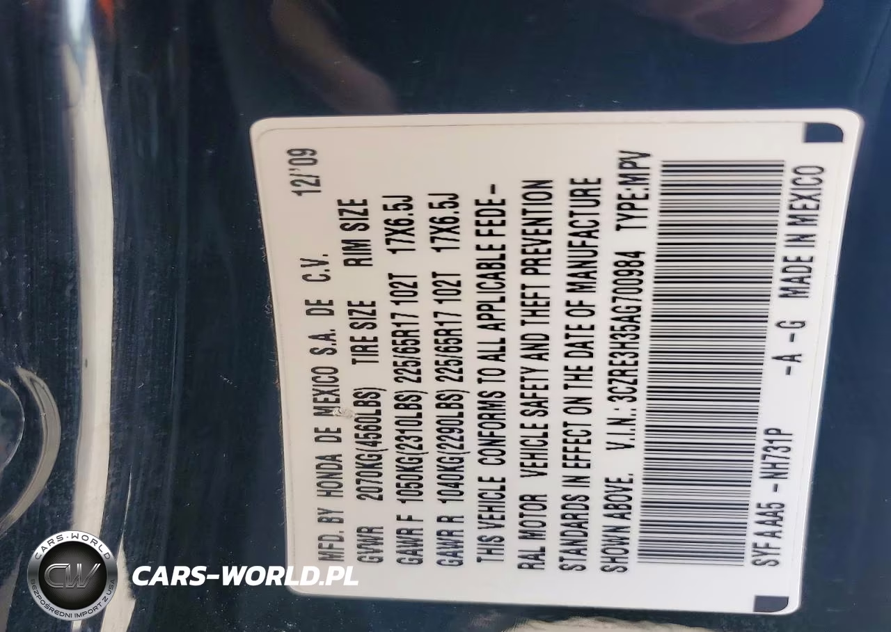 2010 Honda Cr-V Lx VIN:3CZRE3H35AG700984 - 13