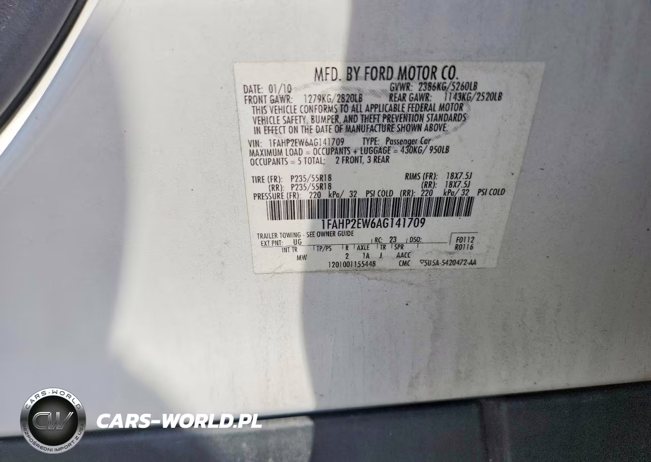 2010 Ford Taurus Sel VIN:1FAHP2EW6AG141709 - 12