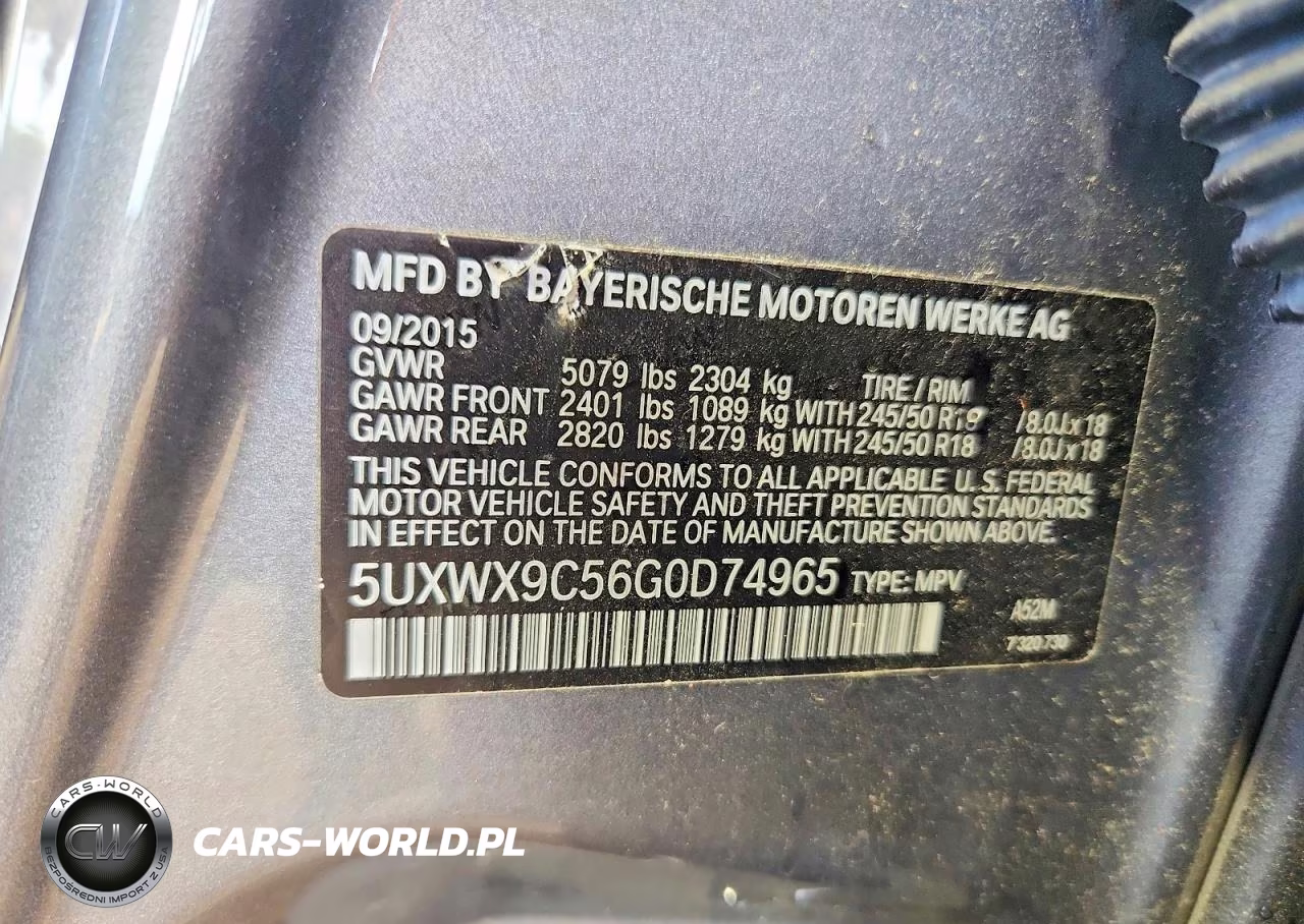 2016 BMW X3 xDrive28I VIN:5UXWX9C56G0D74965 - 13