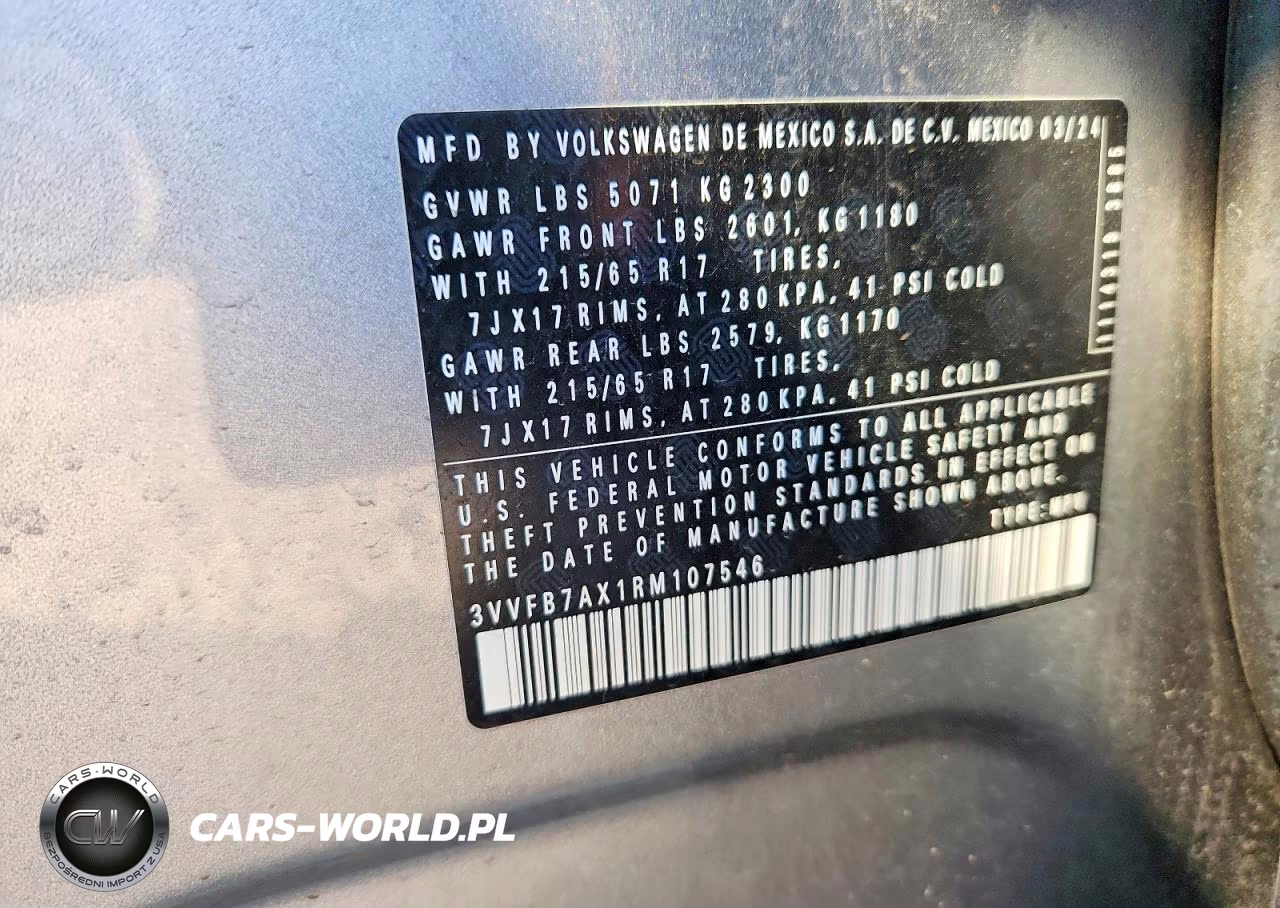 2024 Volkswagen Tiguan S VIN:3VVFB7AX1RM107546 - 13