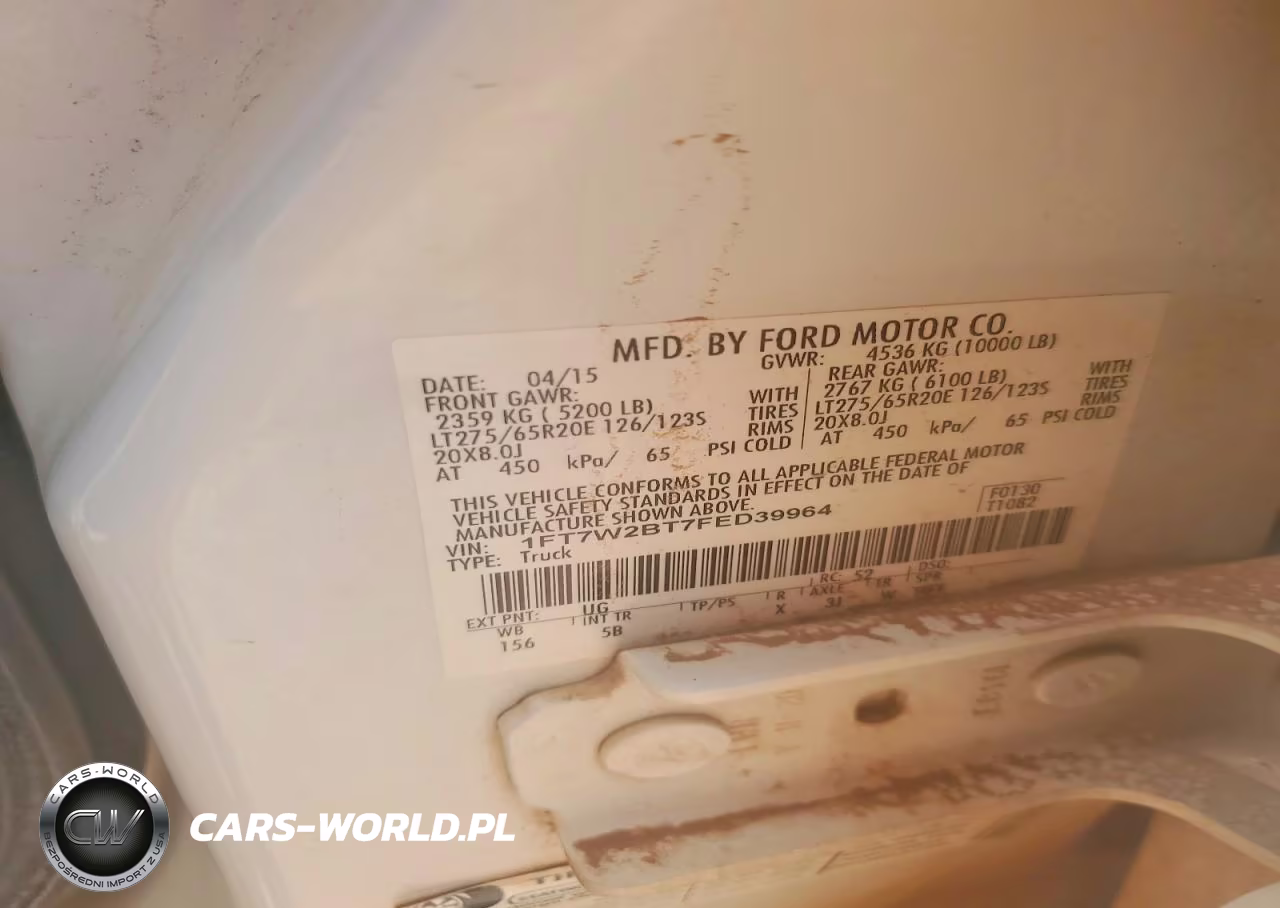 2015 Ford F250 Super Duty VIN:1FT7W2BT7FED39964 - 13