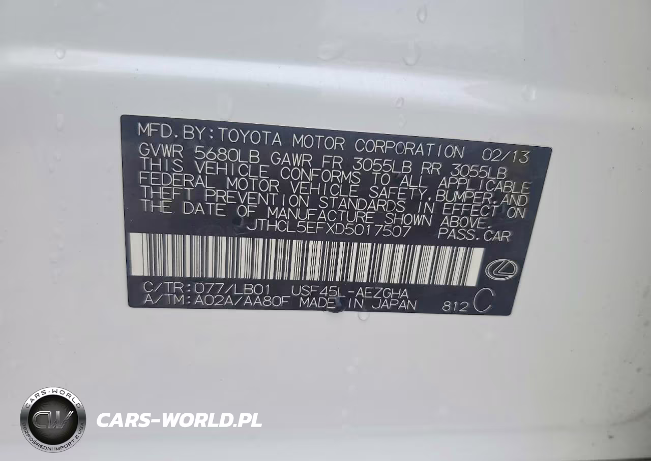 2013 Lexus Ls 460 VIN:JTHCL5EFXD5017507 - 12