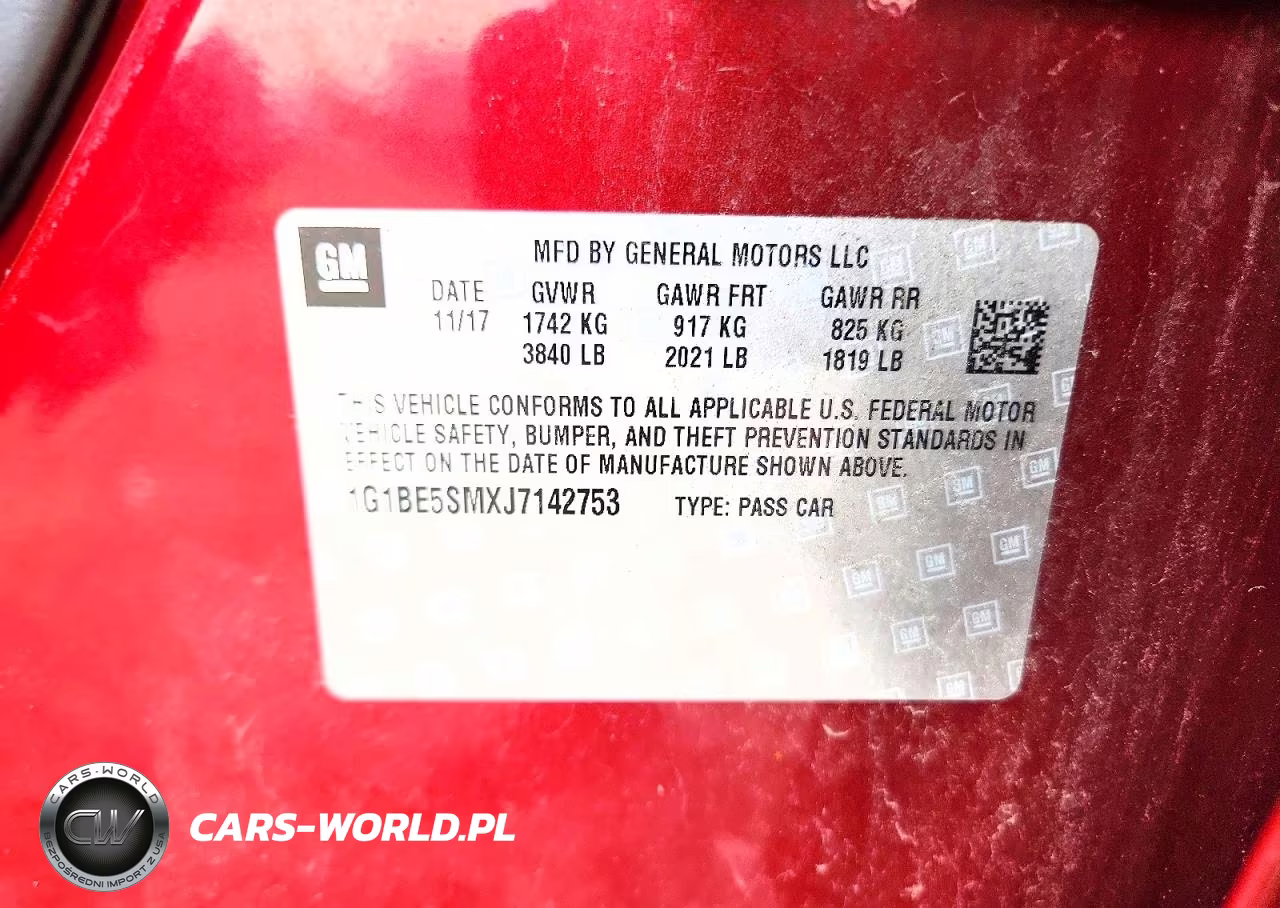 2018 Chevrolet Cruze Lt VIN:1G1BE5SMXJ7142753 - 12