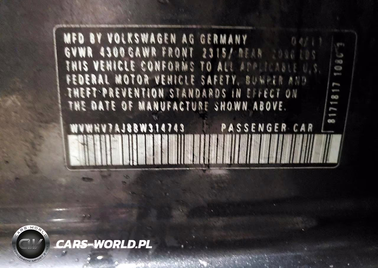 2011 Volkswagen Gti VIN:WVWHV7AJ8BW314743 - 12