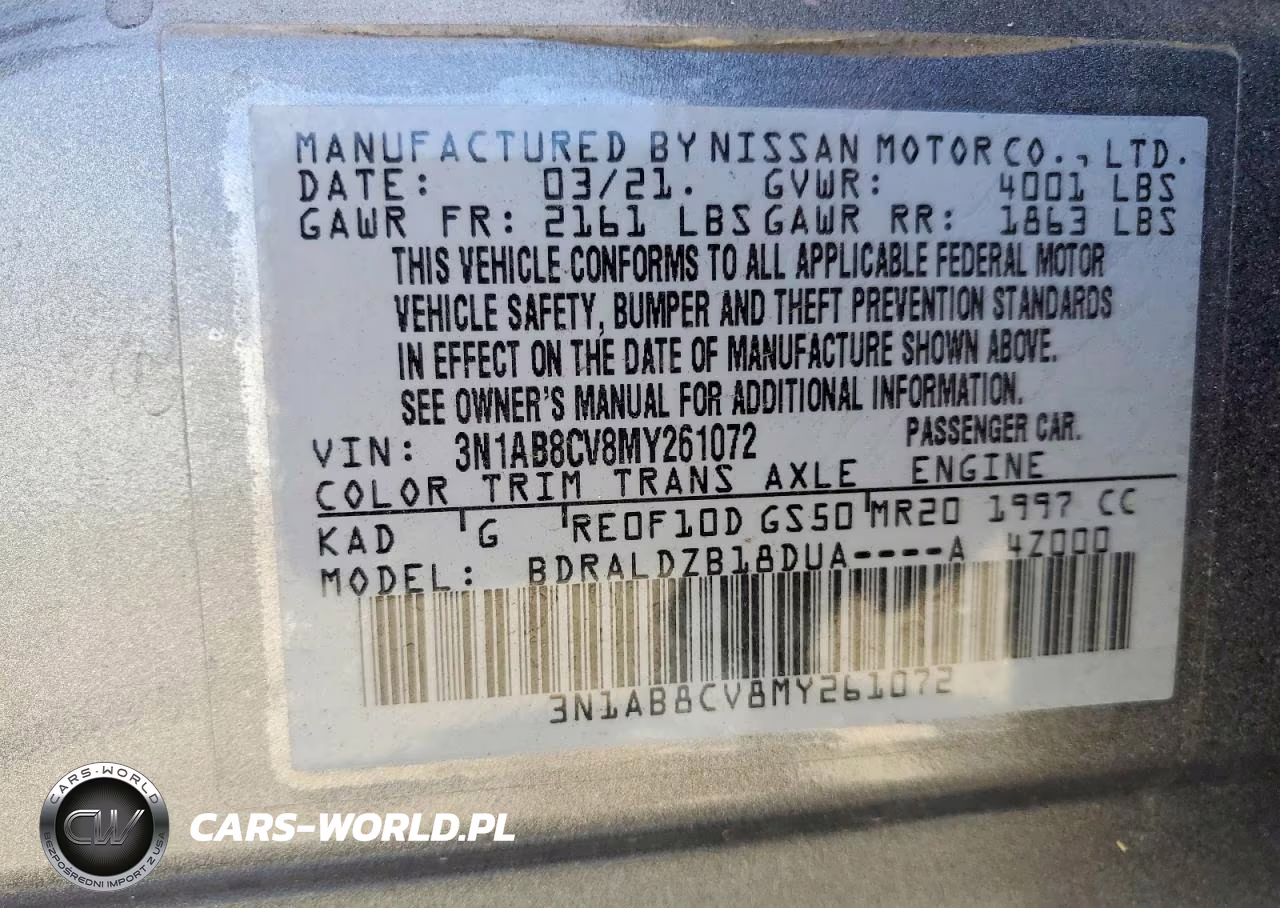 2021 Nissan Sentra Sv VIN:3N1AB8CV8MY261072 - 12