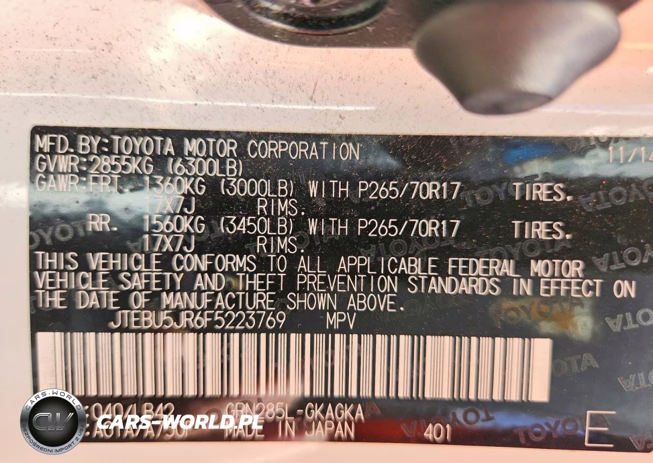 2015 Toyota 4Runner Sr5 Premium VIN:JTEBU5JR6F5223769 - 14