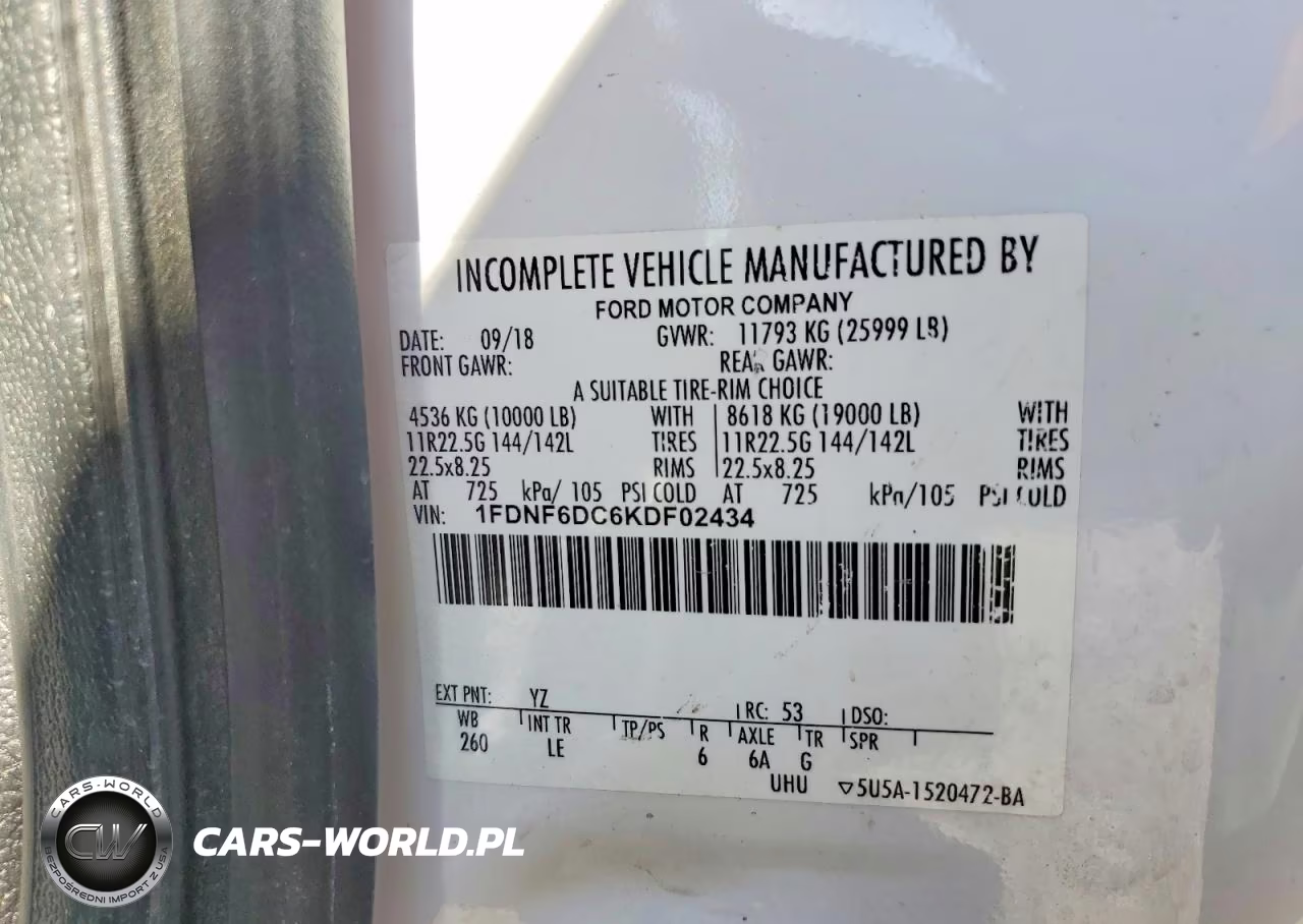 2019 Ford F650 Super Duty Truck Cab And Chassis VIN:1FDNF6DC6KDF02434 - 12