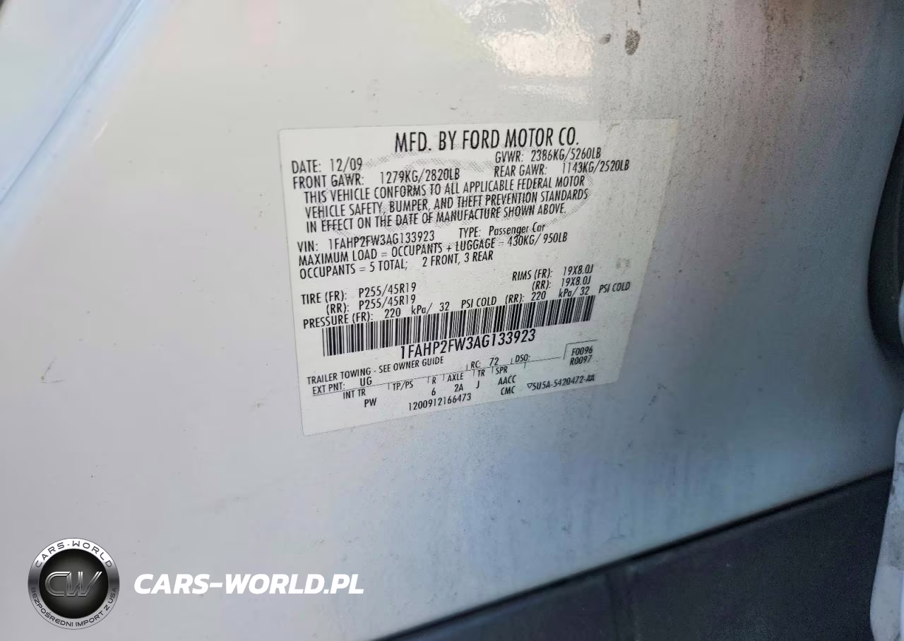 2010 Ford Taurus Limited VIN:1FAHP2FW3AG133923 - 12