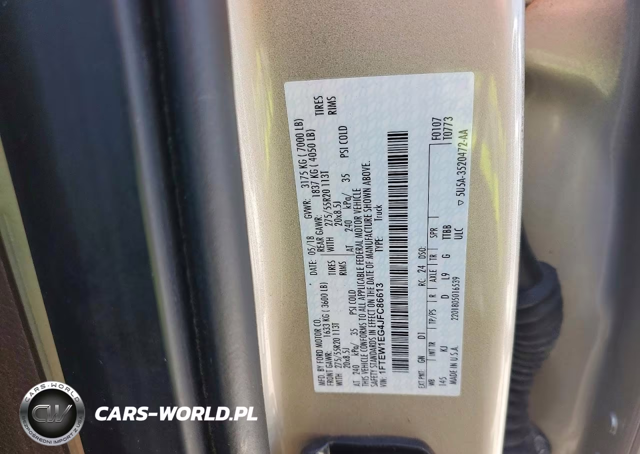 2018 Ford F150 Supercrew VIN:1FTEW1EG4JFC86613 - 12