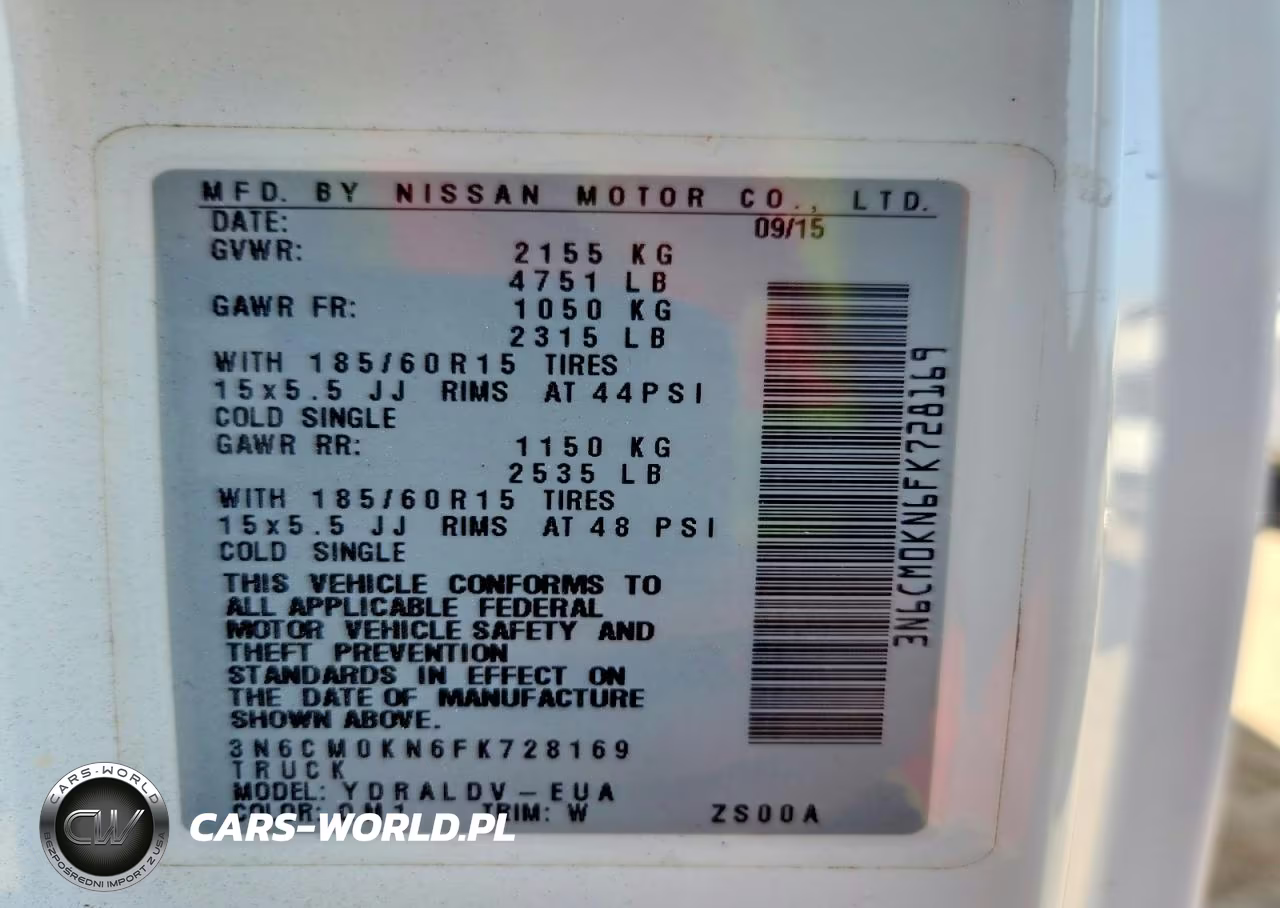 2015 Nissan Nv200 S VIN:3N6CM0KN6FK728169 - 14