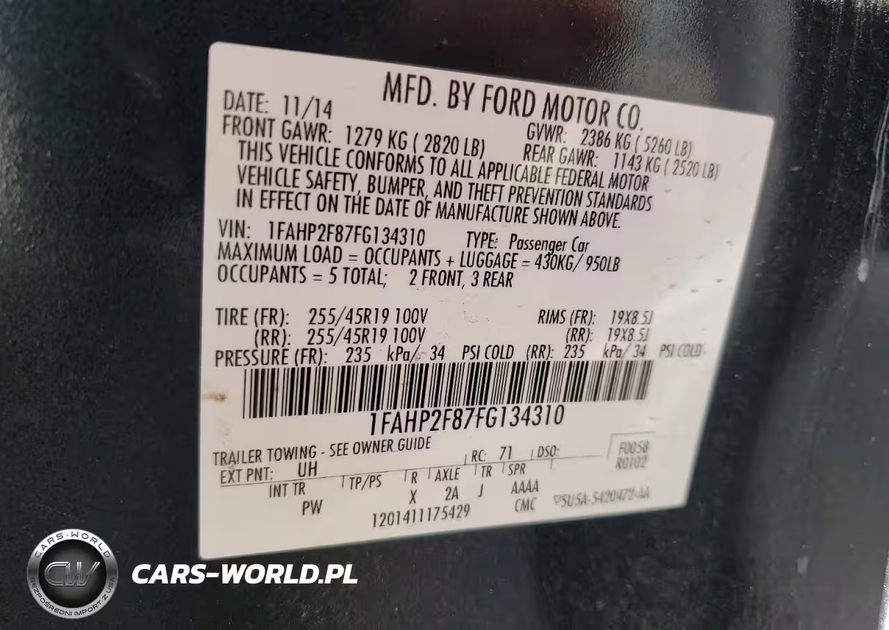 2015 Ford Taurus Limited VIN:1FAHP2F87FG134310 - 12