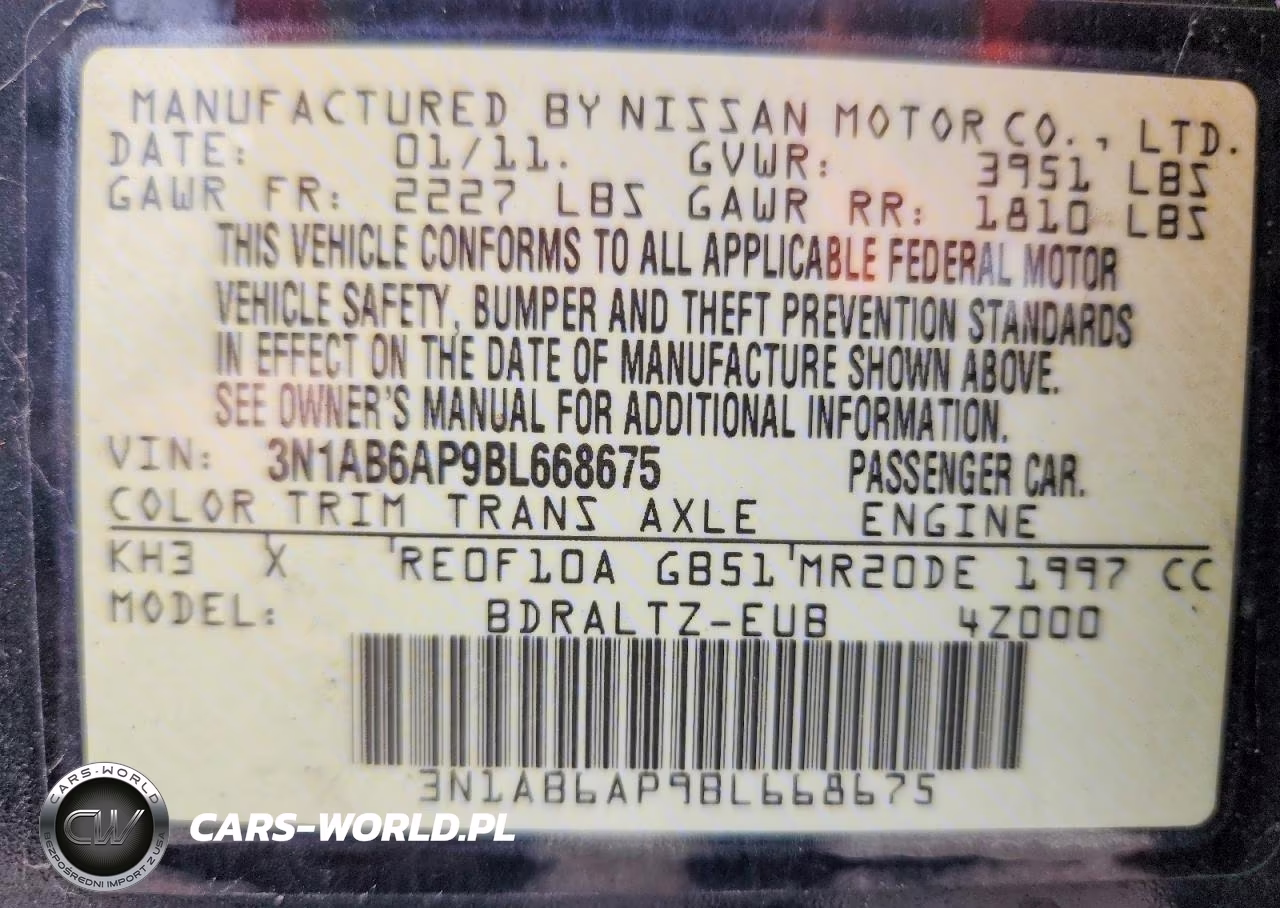 2011 Nissan Sentra 2.0 VIN:3N1AB6AP9BL668675 - 12