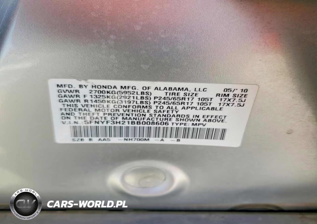 2011 Honda Pilot Lx VIN:5FNYF3H21BB008606 - 13