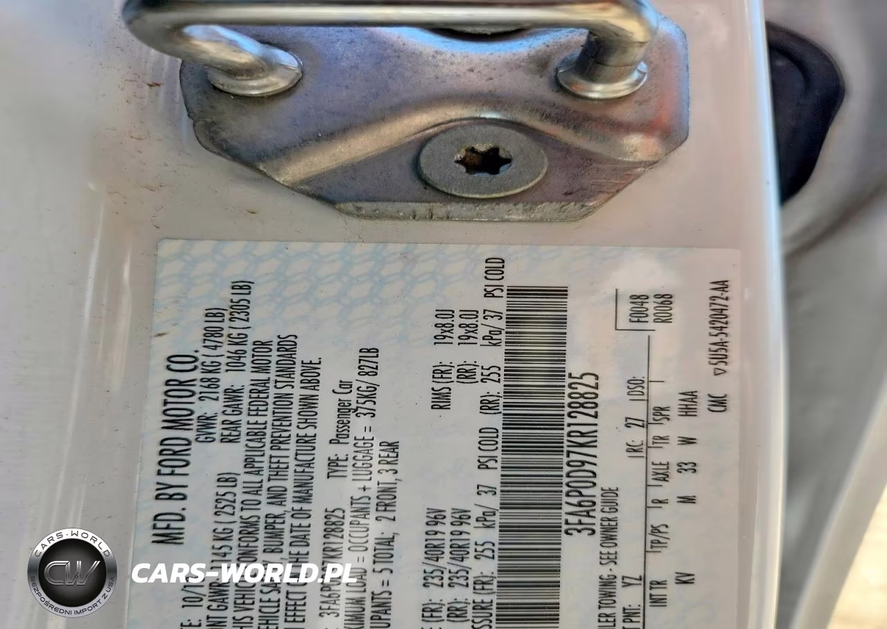 2019 Ford Fusion Titanium VIN:3FA6P0D97KR128825 - 12