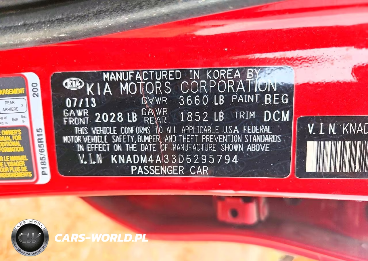 2013 Kia Rio Lx VIN:KNADM4A33D6295794 - 13