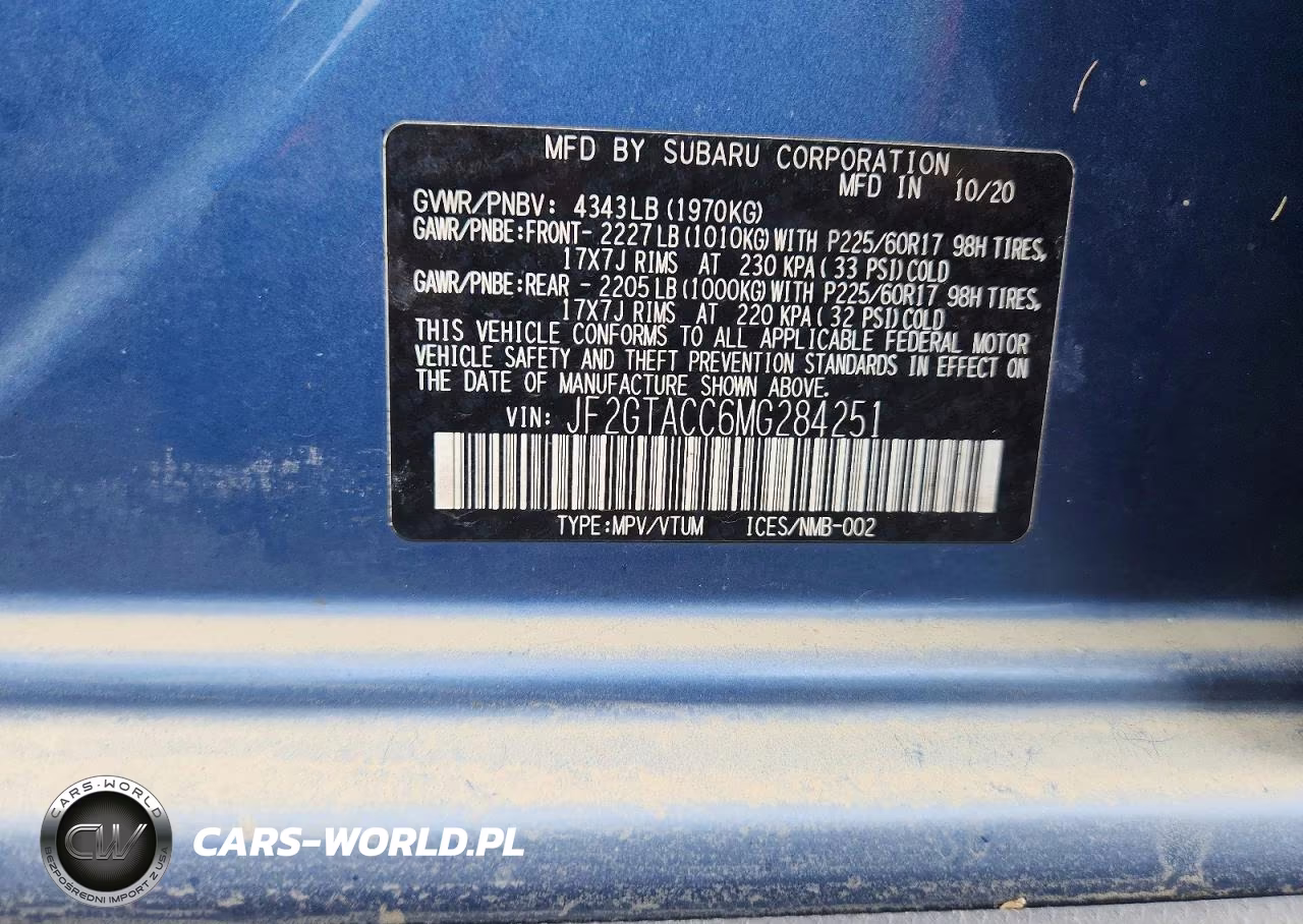 2021 Subaru Crosstrek Premium VIN:JF2GTACC6MG284251 - 13