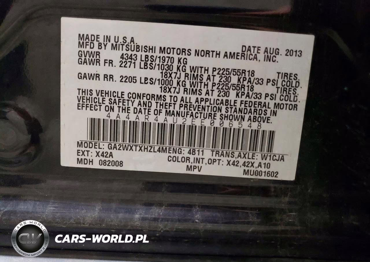 2014 Mitsubishi Outlander Sport Se VIN:4A4AR4AU2EE006548 - 13