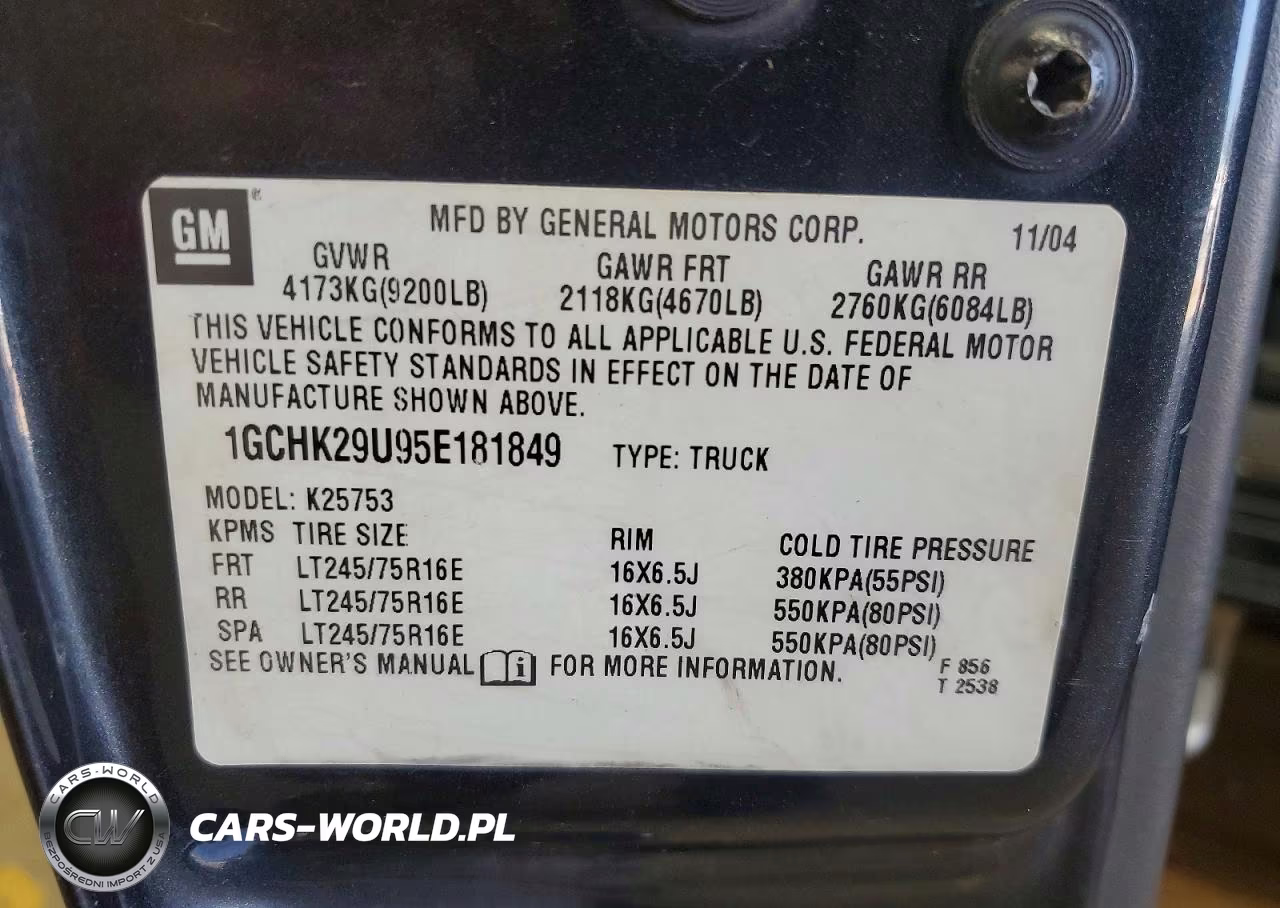 2005 Chevrolet Silverado K2500 Heavy Duty VIN:1GCHK29U95E181849 - 12