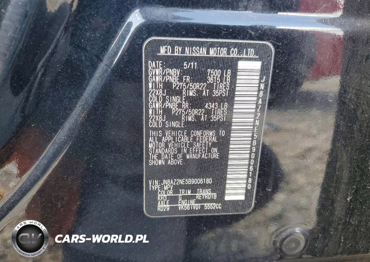 2011 Infiniti Qx56 VIN:JN8AZ2NE5B9006180 - 13
