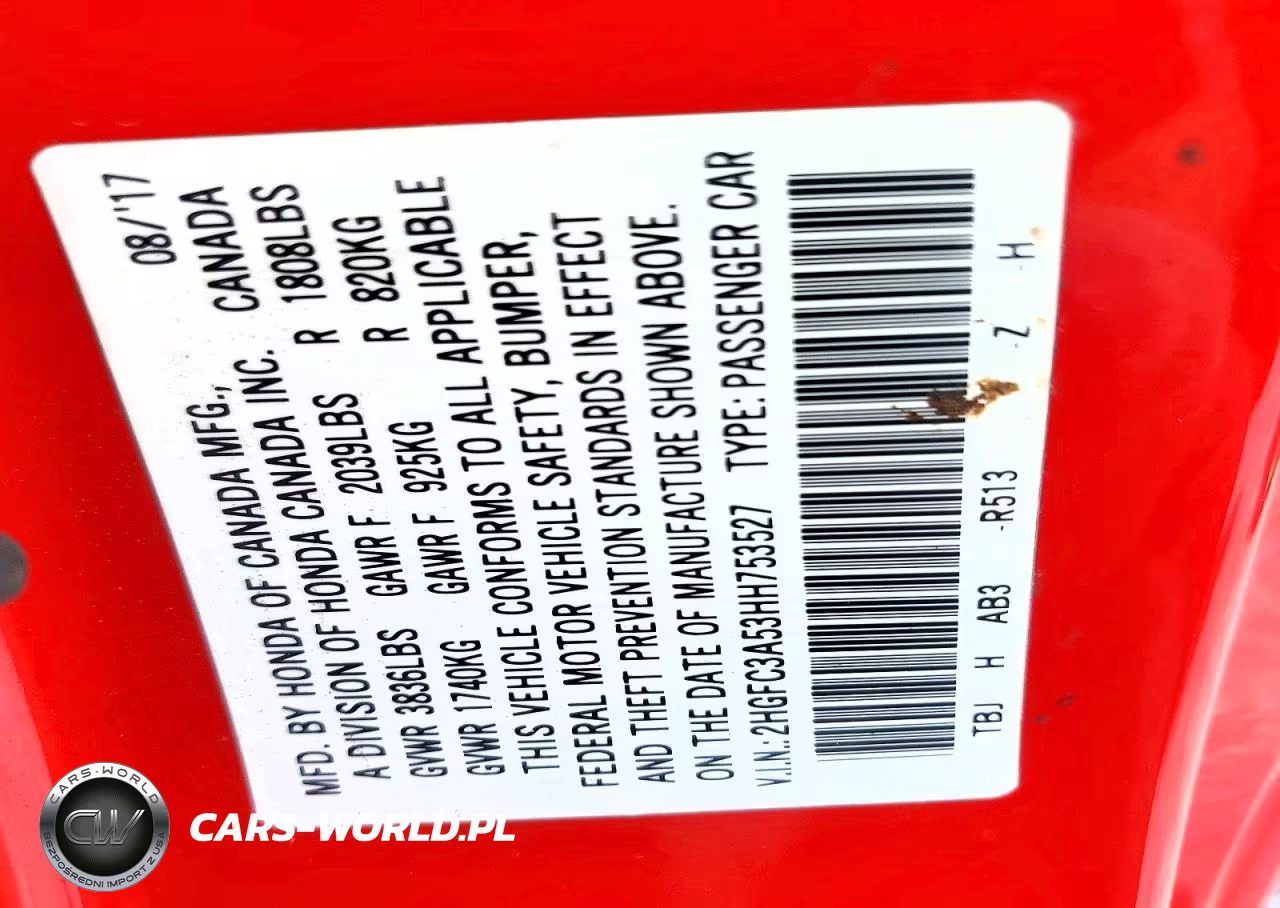 2017 Honda Civic Si VIN:2HGFC3A53HH753527 - 12
